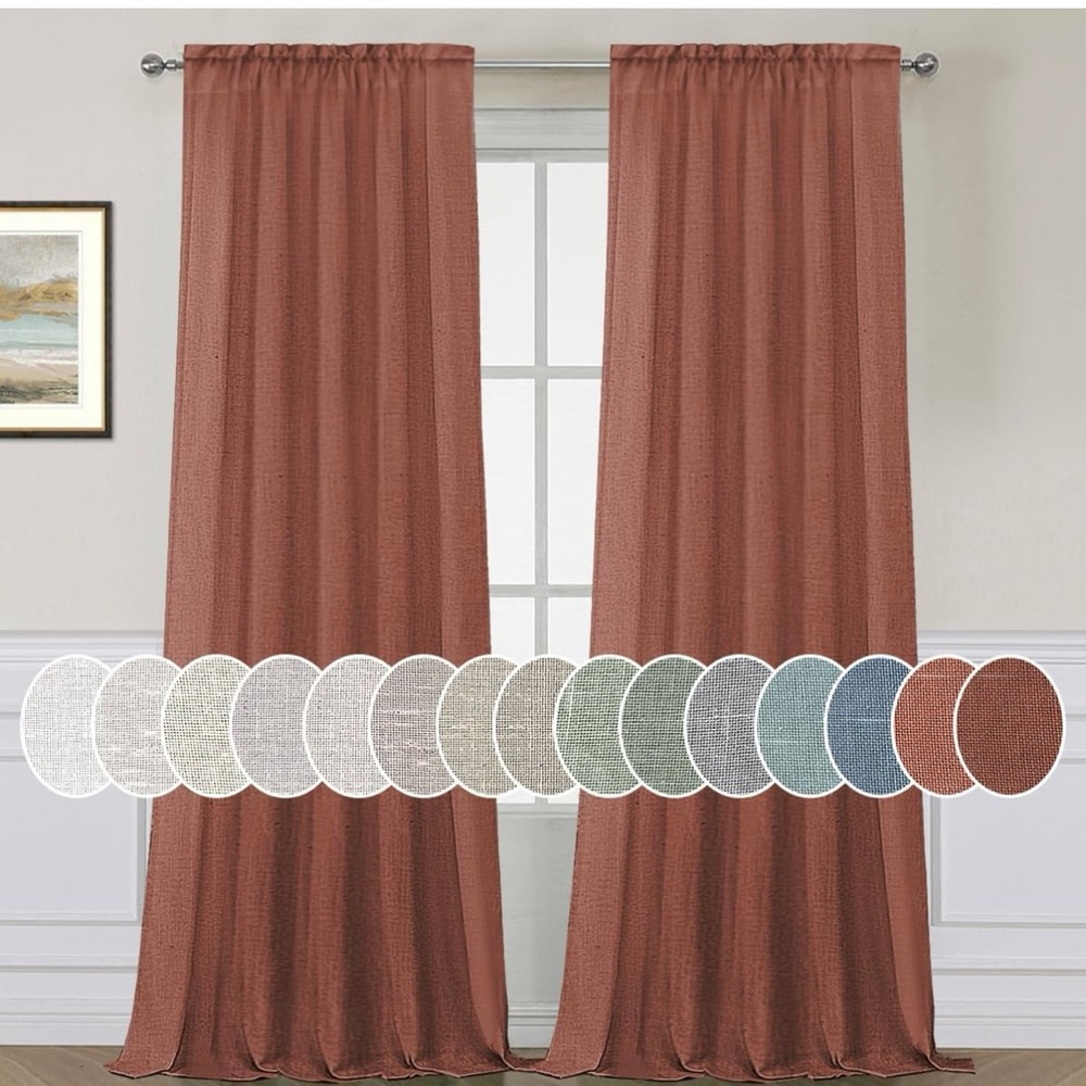 H.VERSAILTEX Linen Curtains Elegant Natural Linen Blended Curtains